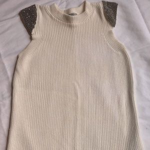 Cream shoulder cap sweater